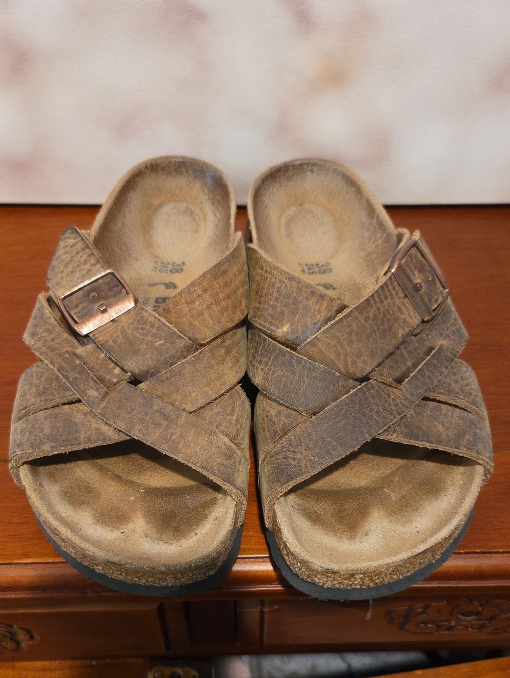 Birkenstock Brown Crisscross Buckle Sandals